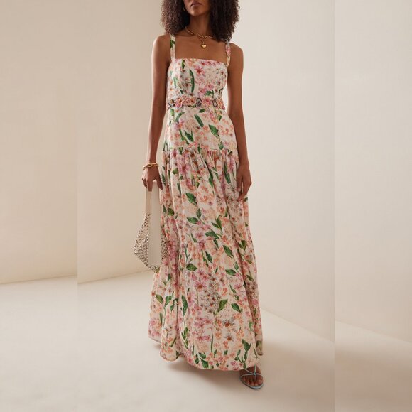 Agua by Agua Bendita Lima print linen maxi dress - Picture 1 of 15